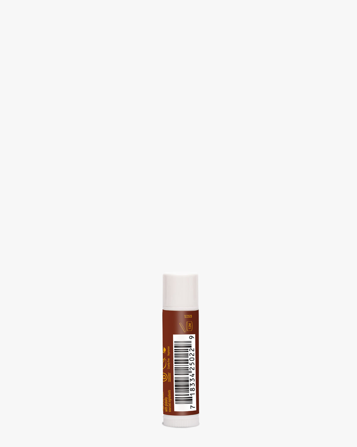 Lip Rescue Ultra Hydrating Shea Butter lip balm stick featuring a white cap and brown label with barcode, displayed against a clean white background. Natural moisturizing lip care product shown in its cylindrical packaging.