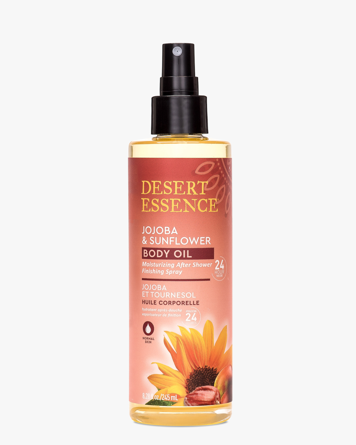 Desert Essence coupon: Desert Essence Jojoba & Sunflower Body Oil Spray, 8.28 fl oz. | Vegan
