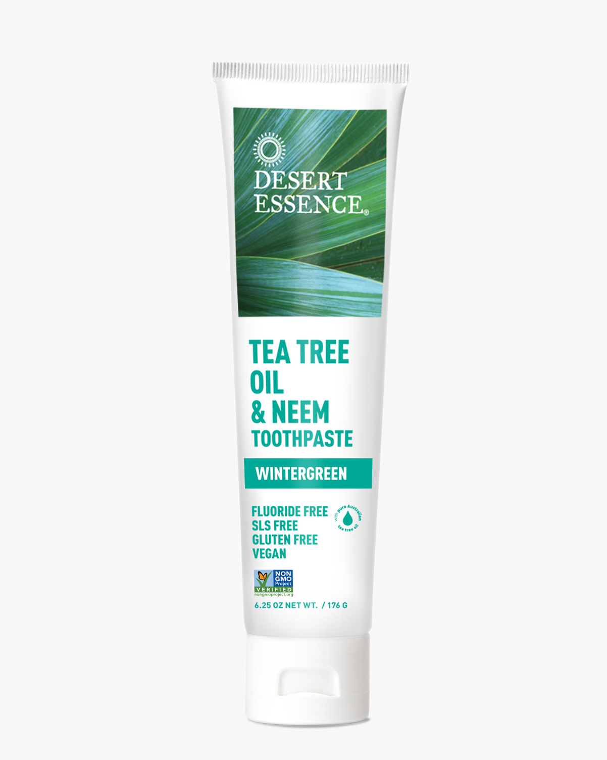 Desert Essence coupon: Desert Essence Tea Tree Oil & Neem Wintergreen Toothpaste, 6.25 oz. | Vegan | Gluten-Free