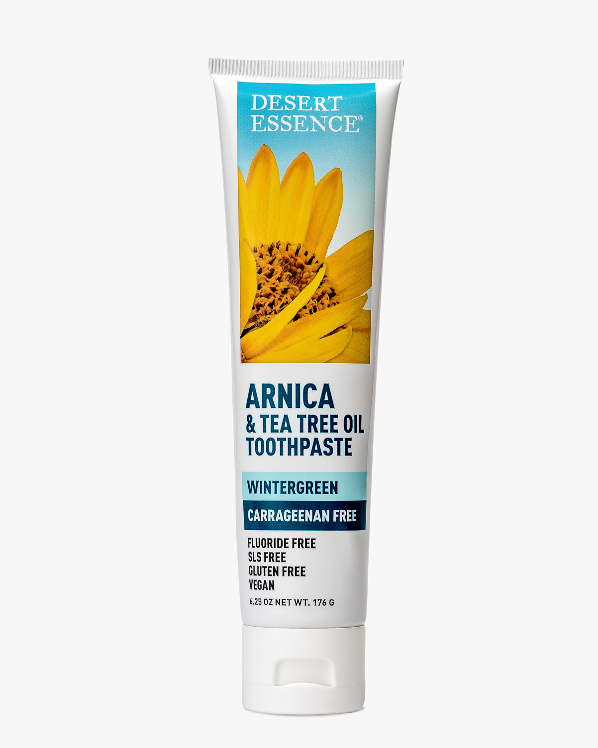 Desert Essence coupon: Desert Essence Arnica & Tea Tree Oil Carrageenan Free Toothpaste, 6.25 oz. | Vegan | Gluten-Free