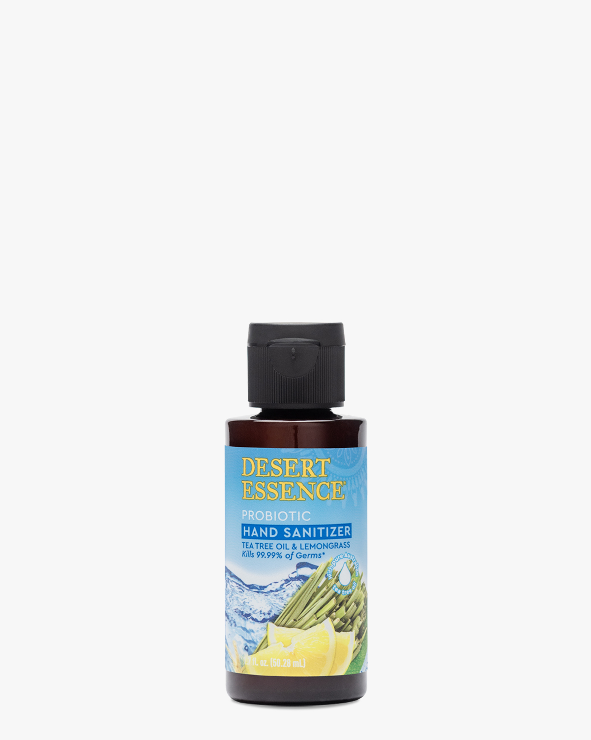 Desert Essence coupon: Desert Essence Tea Tree Oil & Lemongrass Probiotic Hand Sanitizer 1.7oz | Vegan | Gluten-Free
