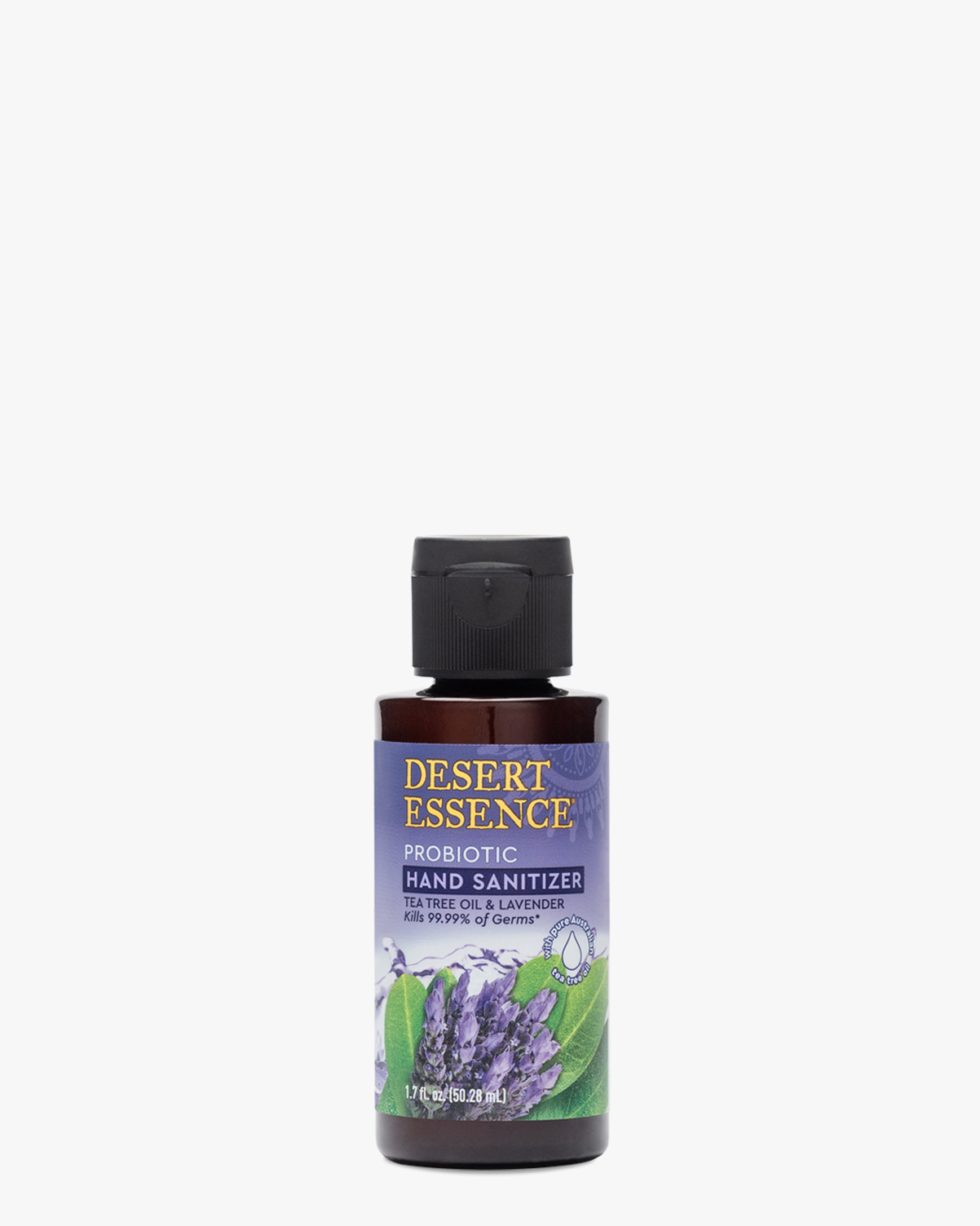 Desert Essence coupon: Desert Essence Tea Tree Oil & Lavender Probiotic Hand Sanitizer 1.7oz | Vegan | Gluten-Free